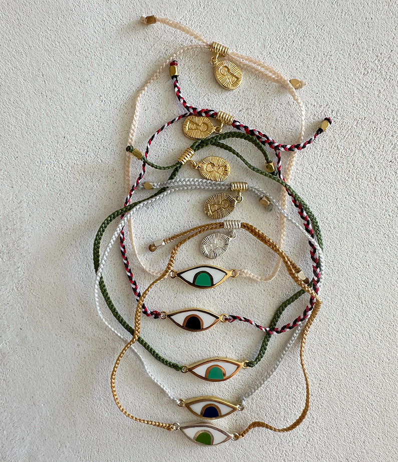 Eye Protection Bracelet - Brown + Forest Green Eye Silver By Tiger Frame