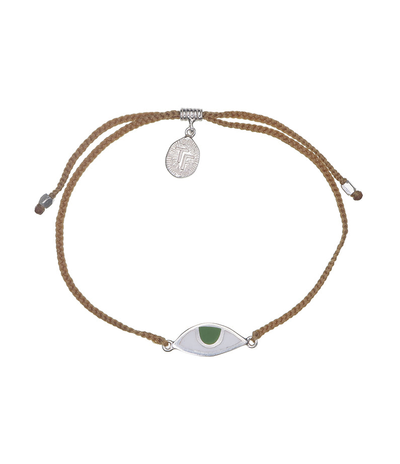 Eye Protection Bracelet - Brown + Forest Green Eye Silver By Tiger Frame