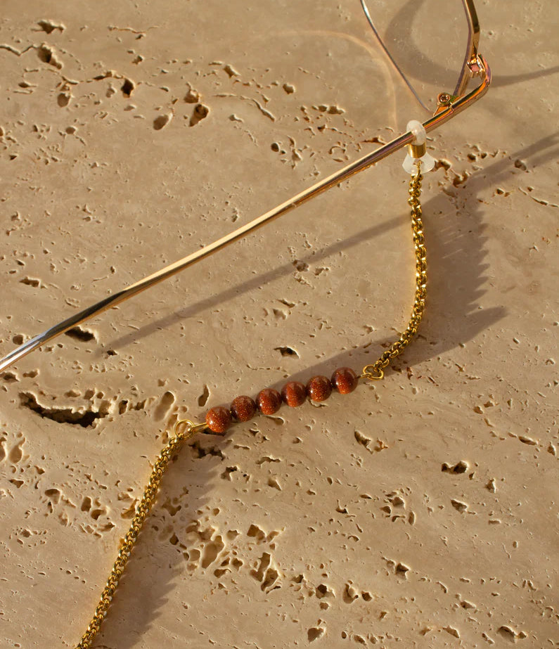 Berry Brown glasses chain by Coco Bonito