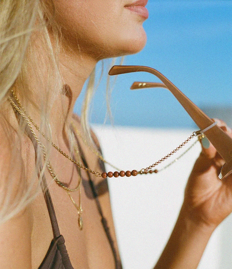 Berry Brown glasses chain by Coco Bonito