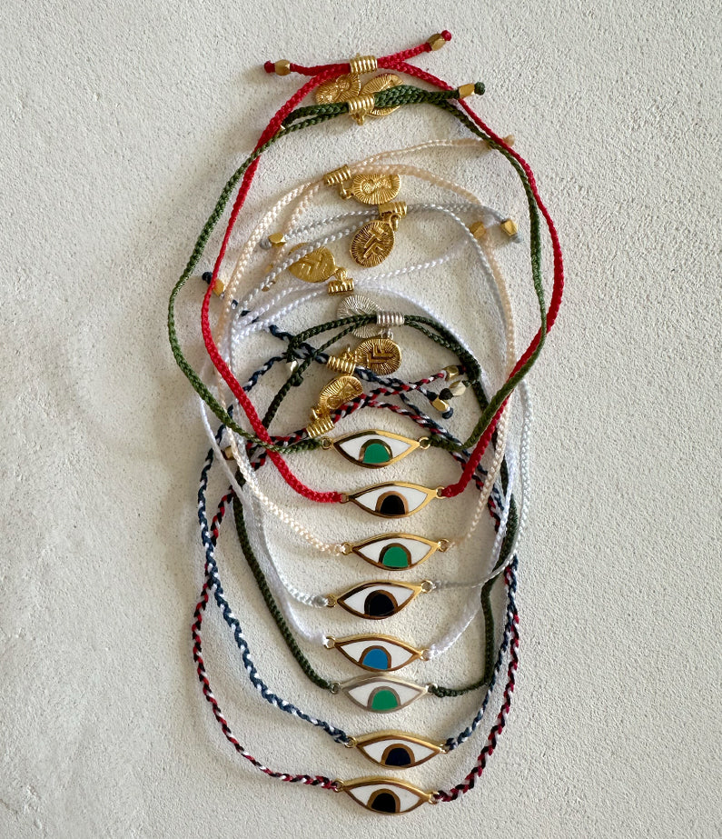 Eye Protection Bracelet - Pale Pink + Green Eye Gold By Tiger Frame