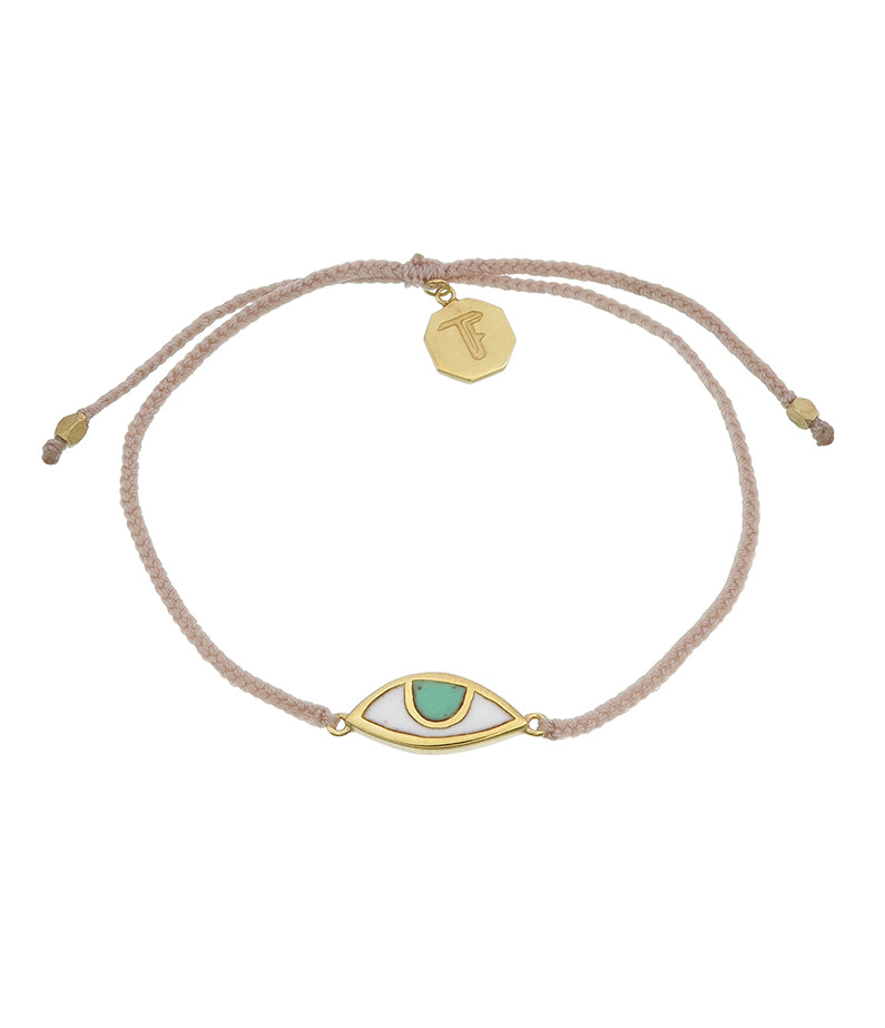 Eye Protection Bracelet - Pale Pink + Green Eye Gold By Tiger Frame