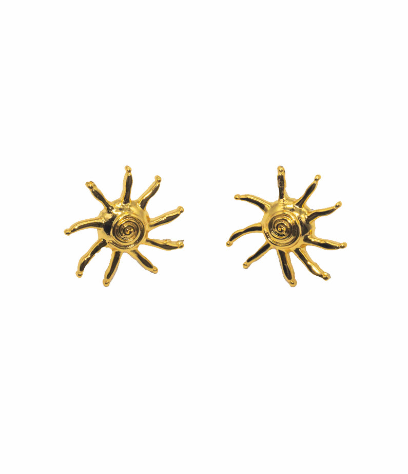 tangalooma sun stud gold earrings by briwok
