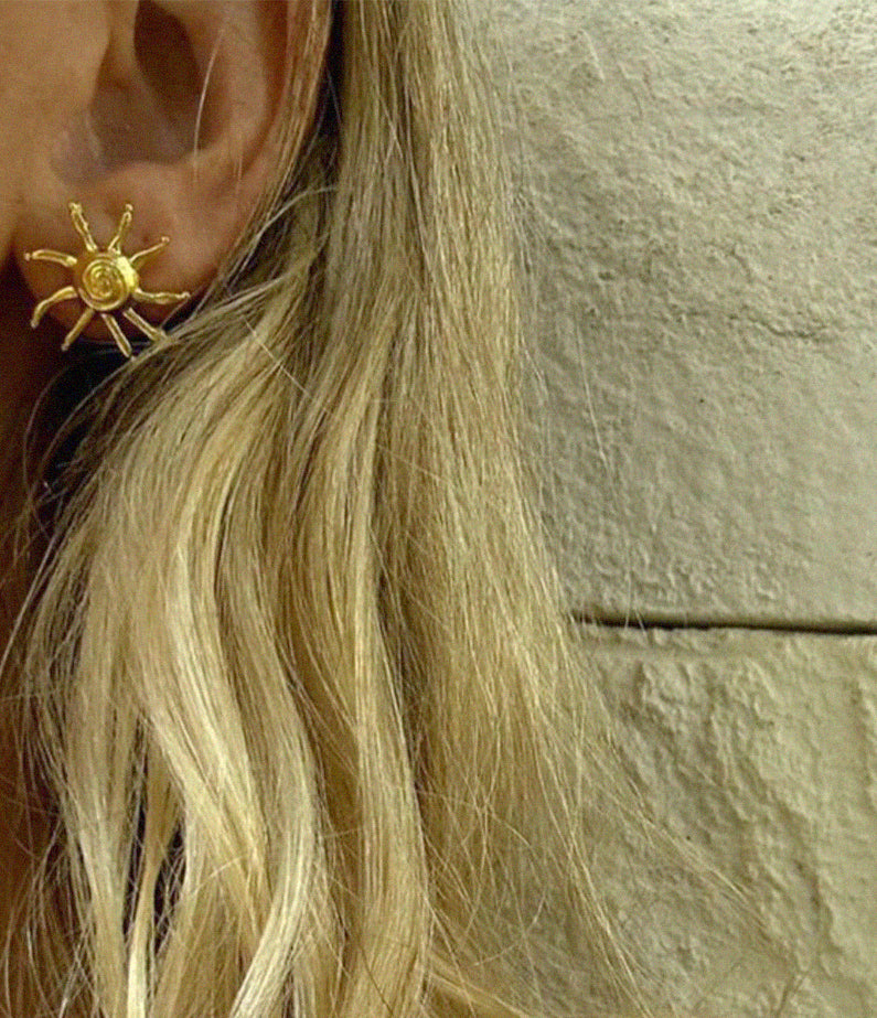tangalooma sun stud gold earrings by briwok