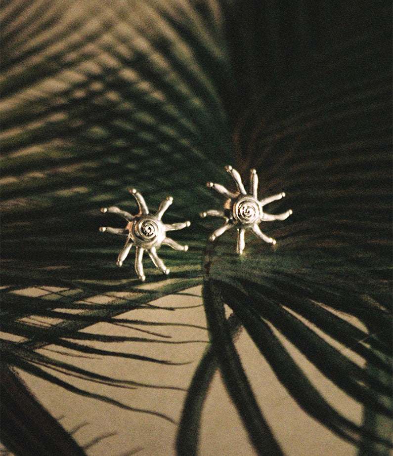 tangalooma sun stud silver earrings by briwok