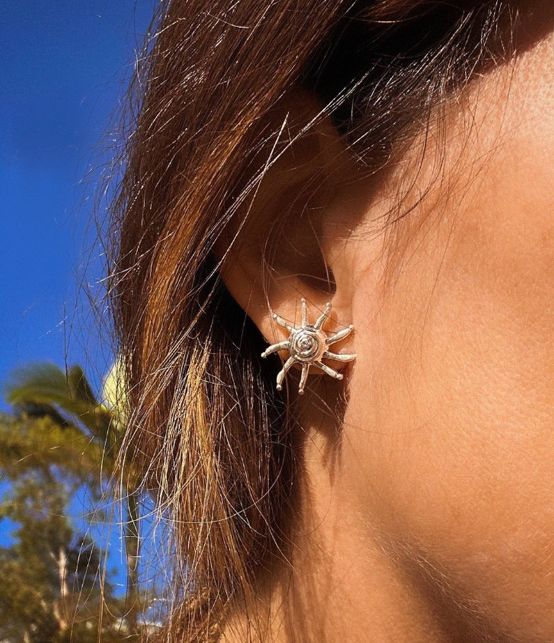 tangalooma sun stud silver earrings by briwok