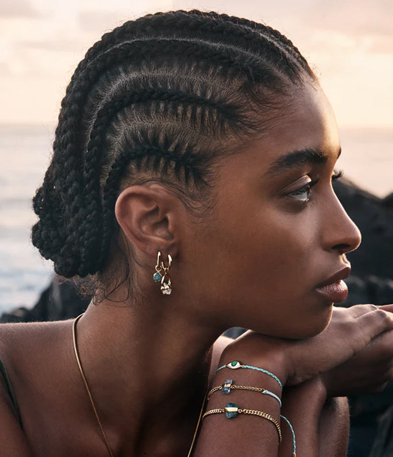 Eye Protection Bracelet - Teal + Green Eye Silver By Tiger Frame