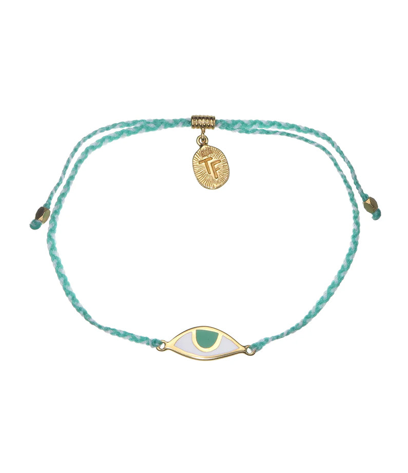 Eye Protection Bracelet - Aqua / Cream + Green Eye Gold By Tiger Frame