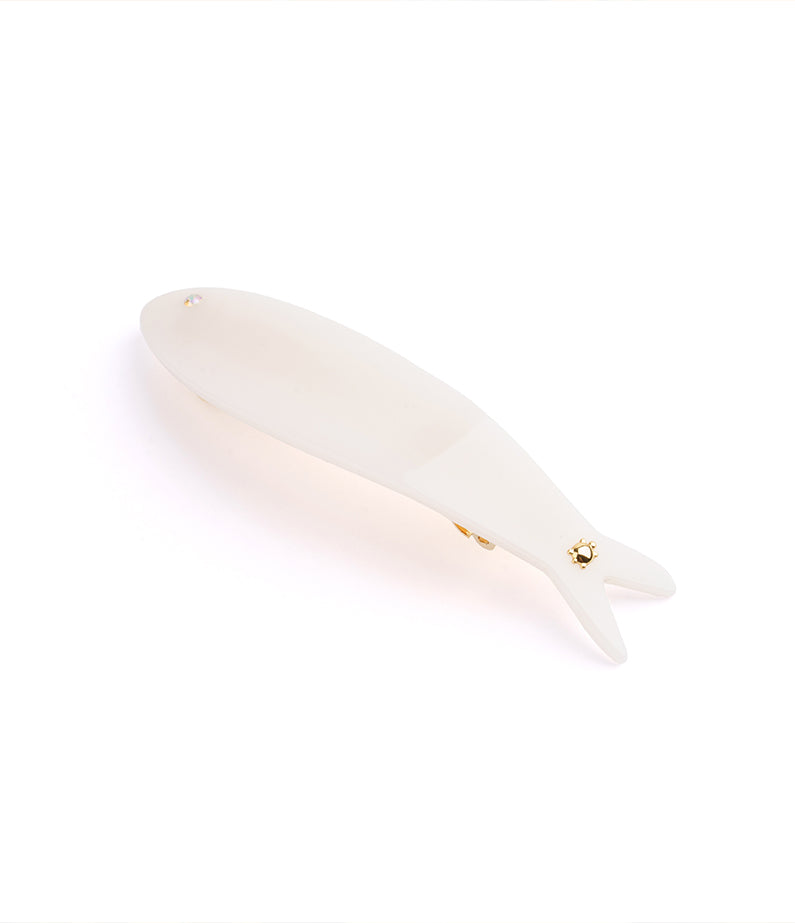 Turtle Story Herring Barrette - White
