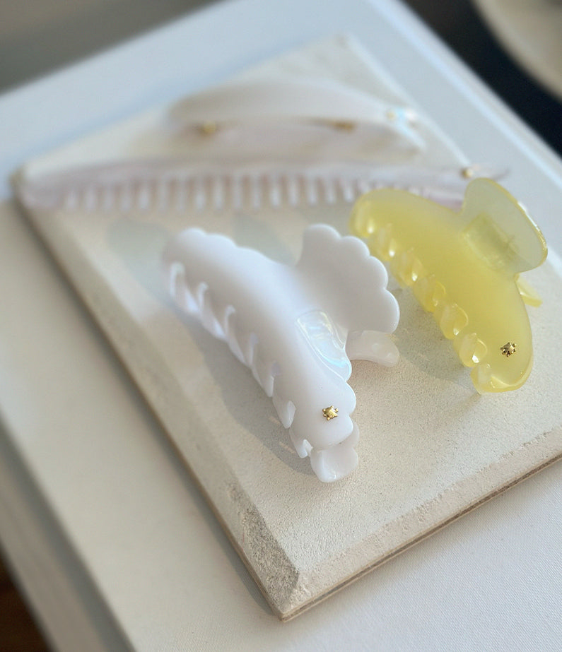 Turtle Story Handmade Hair Herring Barrette - Milk