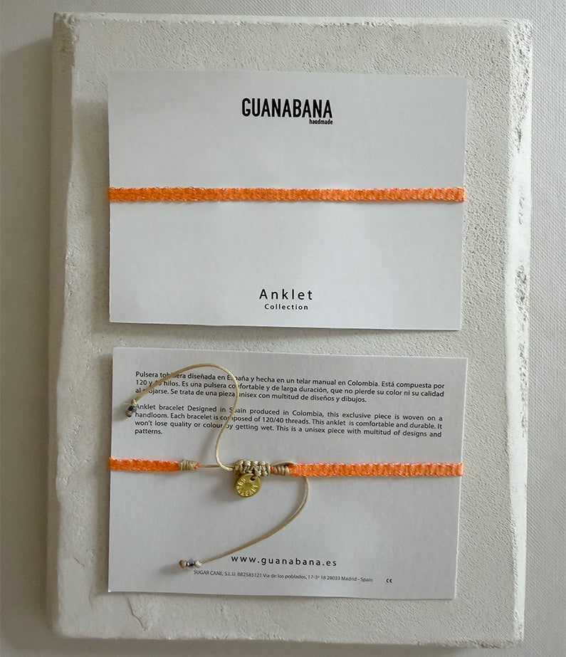 Guanabana Anklet Bracelet - Neon Orange
