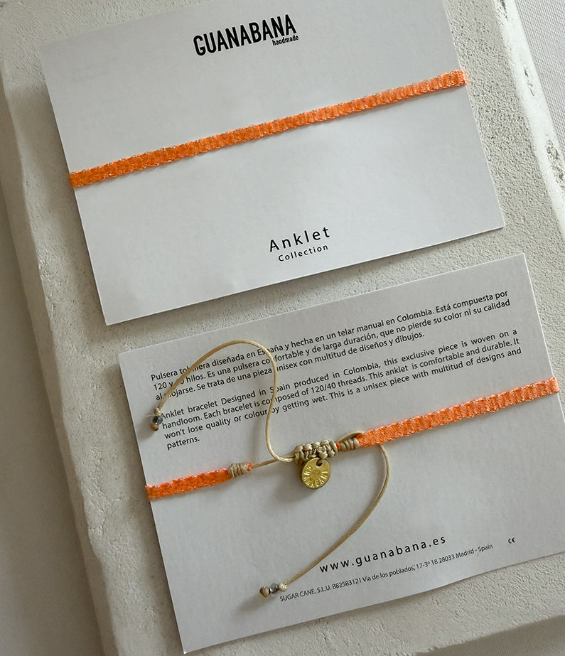 Guanabana Anklet Bracelet - Neon Orange