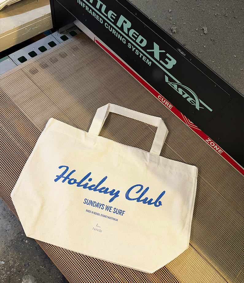 Holiday Club by hencla tote / beach bag – Blue