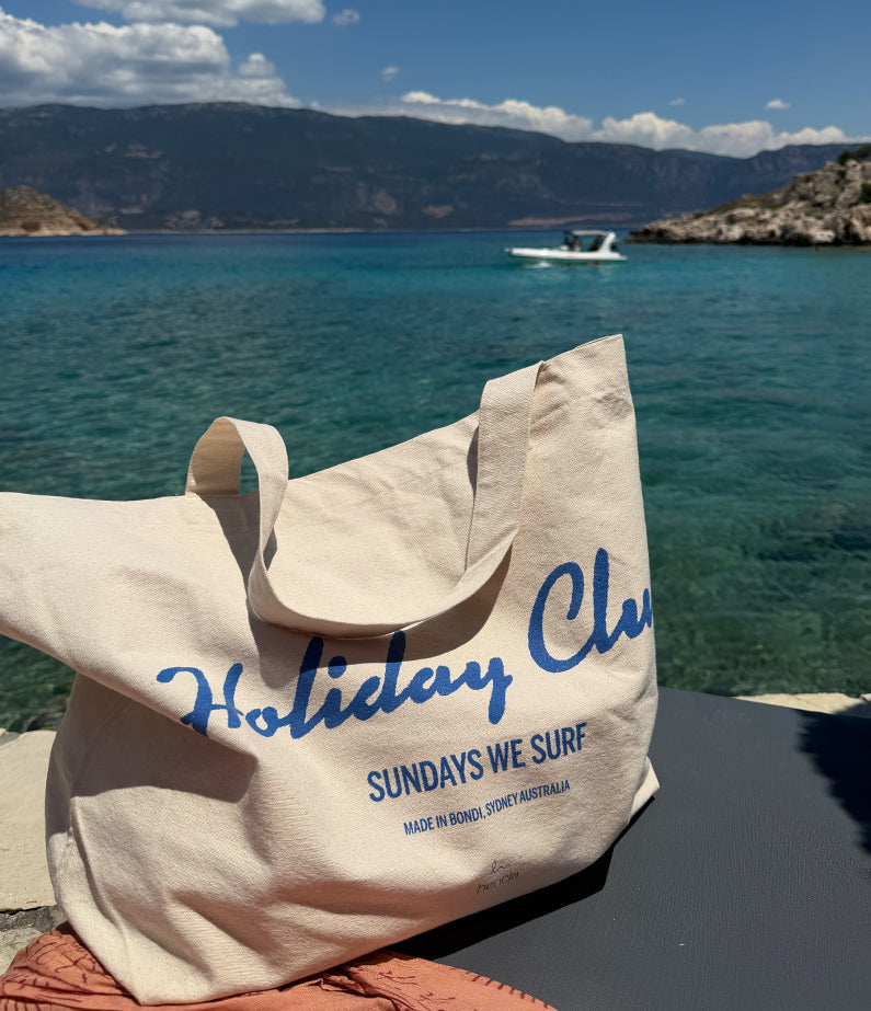 Holiday Club by hencla tote / beach bag – Blue