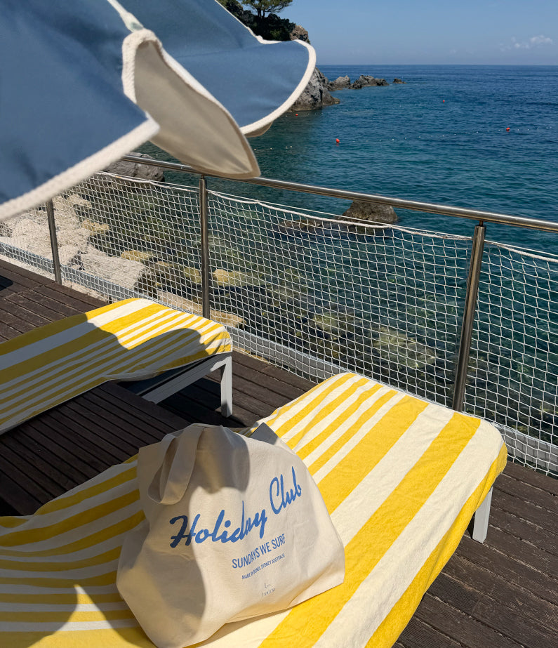 Holiday Club by hencla tote / beach bag – Blue