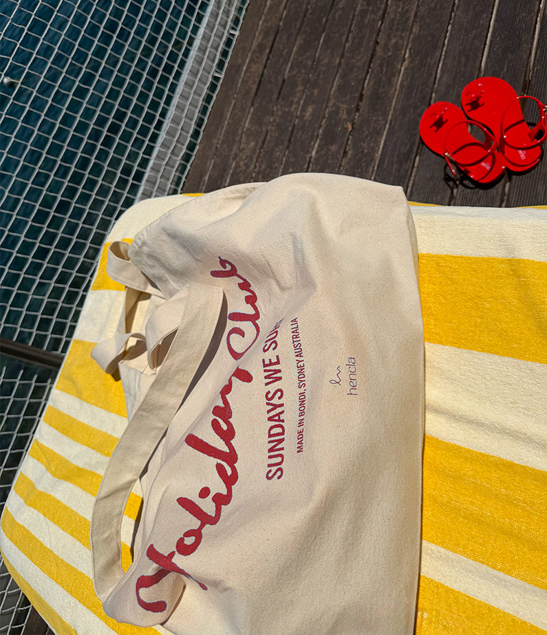 Holiday Club by hencla tote / beach bag – Red