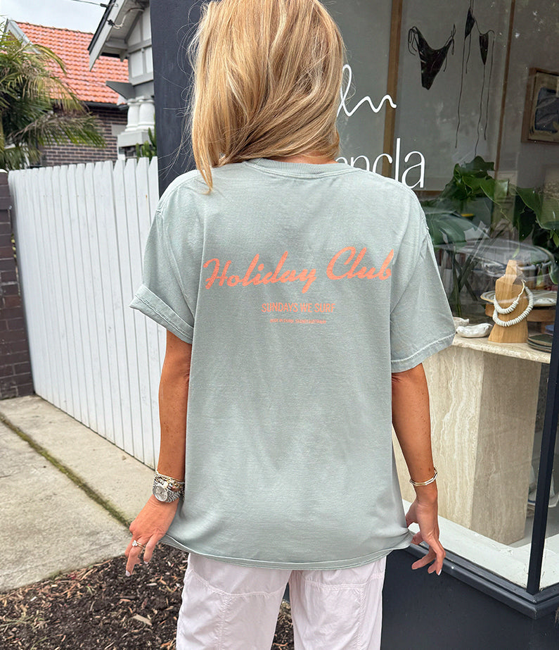 Holiday Club by hencla t-shirt - Sage