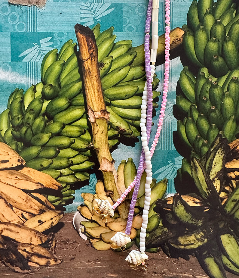 microfine necklace no.1 - tulip pink shell