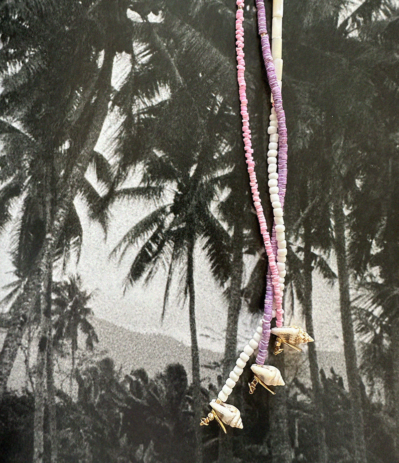 microfine necklace no.1 - tulip pink shell