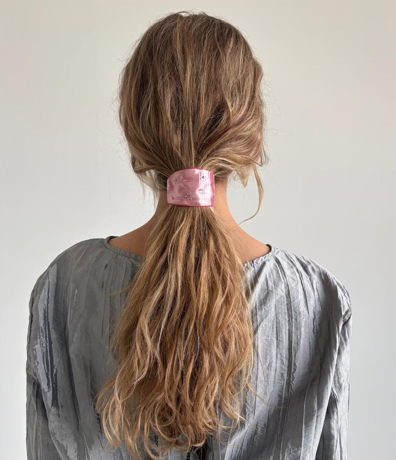 Turtle Story Ballerina Barrette - Pearly Pink with crystals + studs
