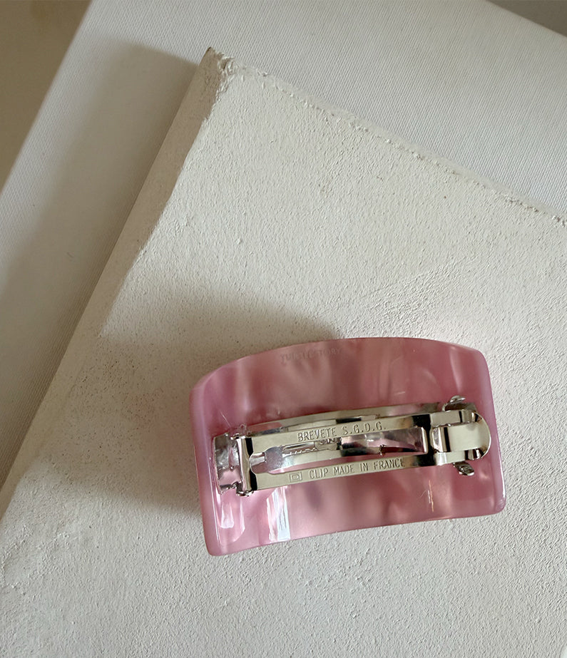 Turtle Story Ballerina Barrette - Pearly Pink with crystals + studs