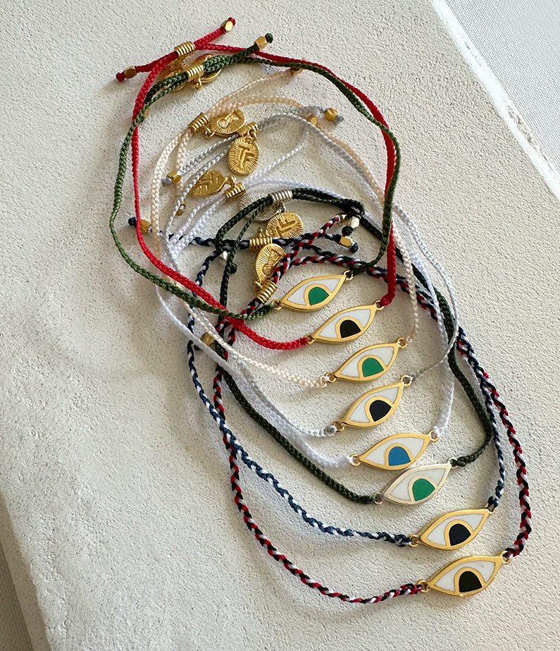 Eye Protection Bracelet - Pale Pink + Green Eye Gold By Tiger Frame