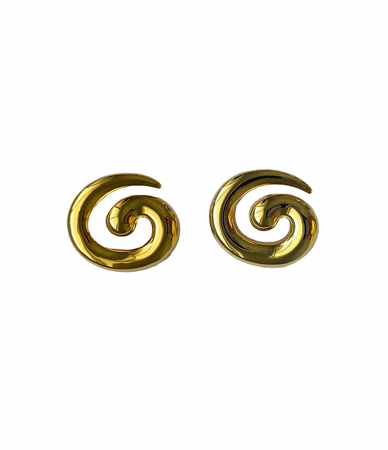 swirl gold earrings by briwok