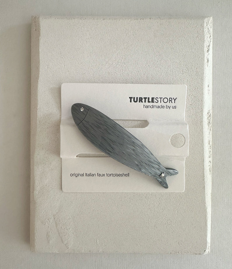 Turtle Story Hair Herring Barrette - steel