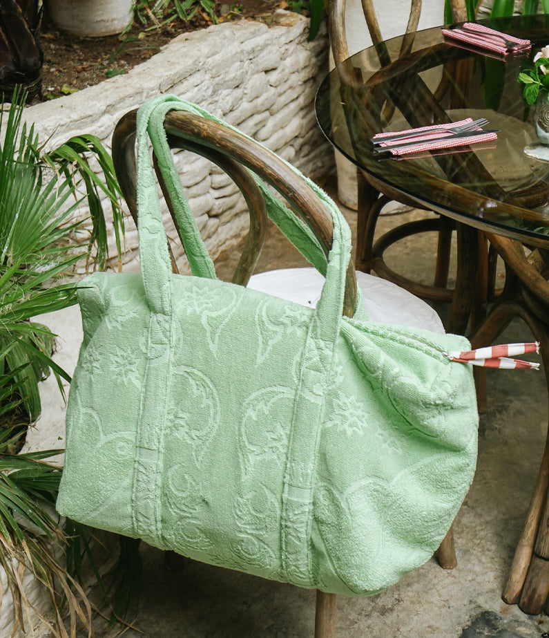 SOCCO EPONGE Beach Bag – Summer Lime | by Lalla Marrakech