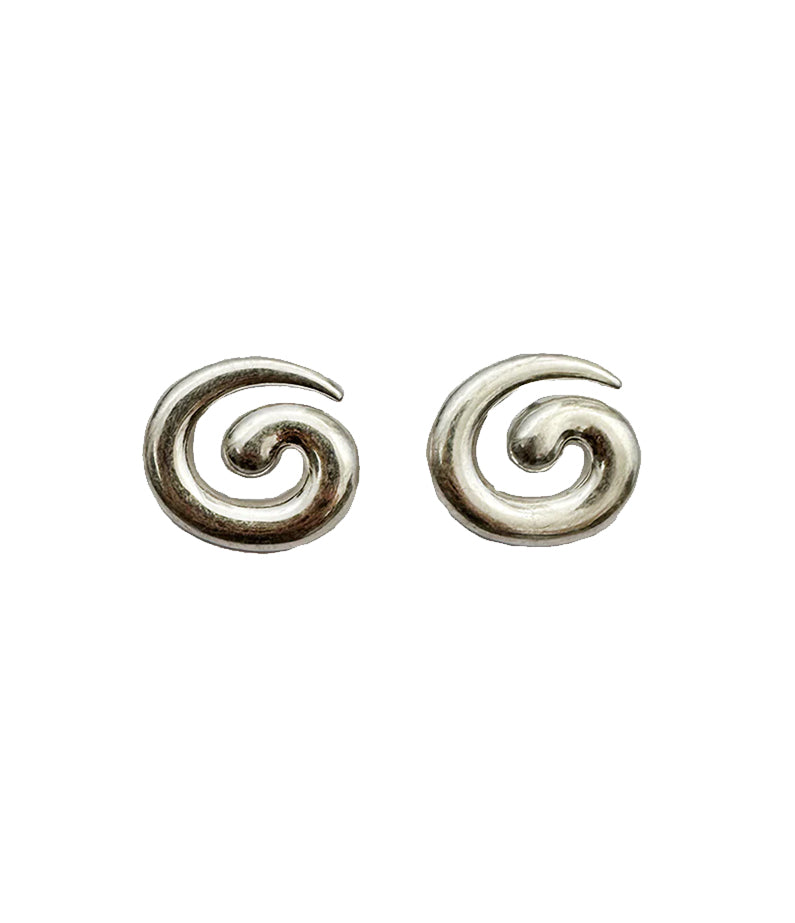 swirl silver earrings by briwok