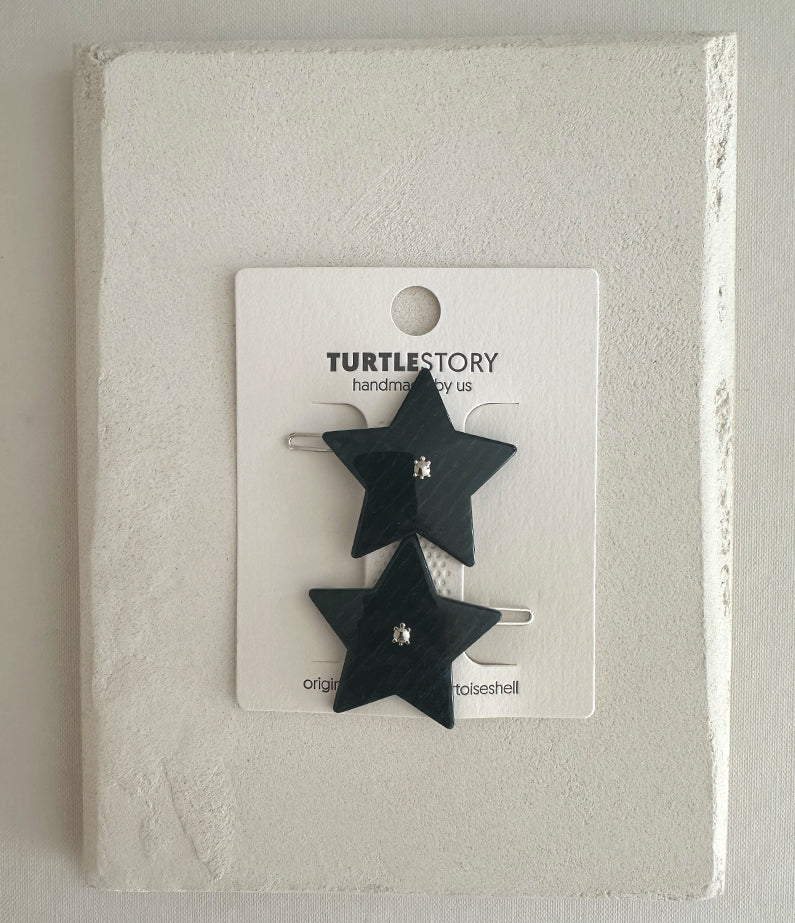 Turtle Story Star Clips – set of 2 in navy