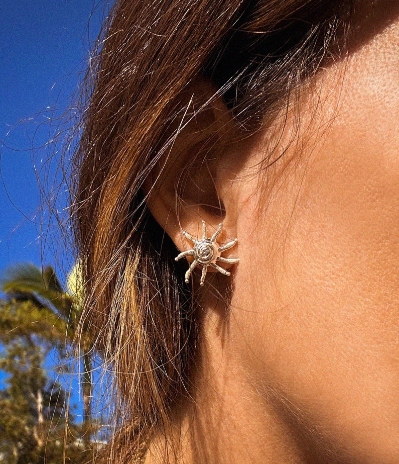 tangalooma sun stud silver earrings by briwok