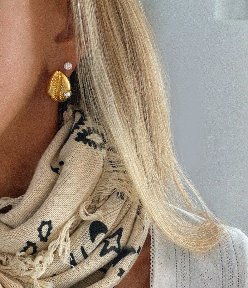 Cowrie Gold earrings by briwok