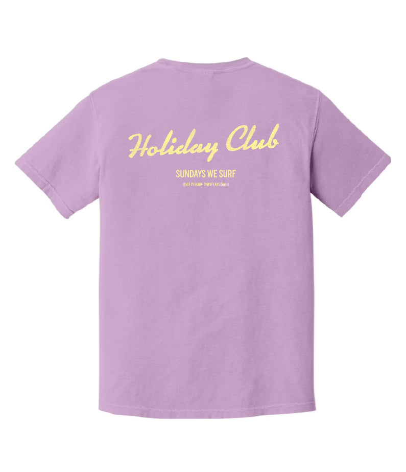 Holiday Club by hencla t-shirt - Orchid *Pre-order for early Oct delivery*