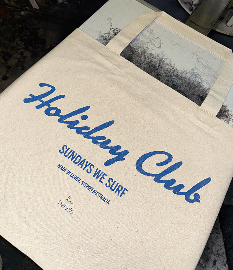 Holiday Club by hencla tote / beach bag – Blue
