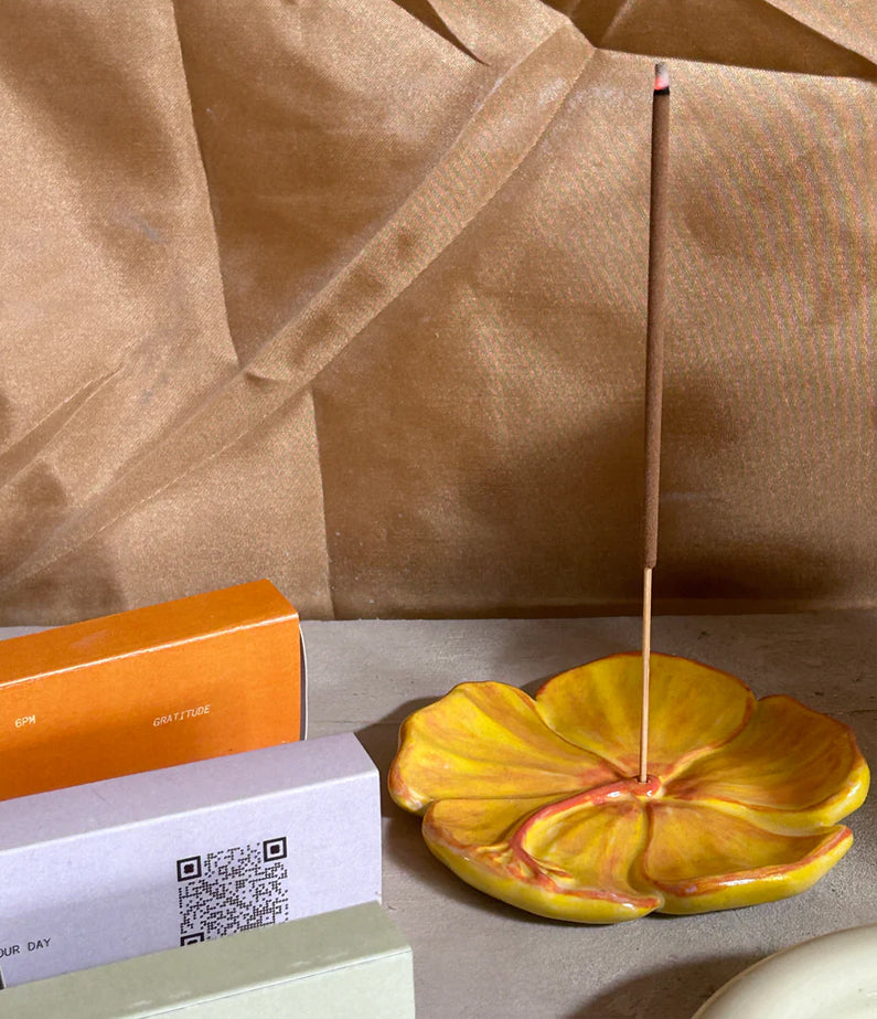 Hibiscus Ceramic In Time Incense Holder