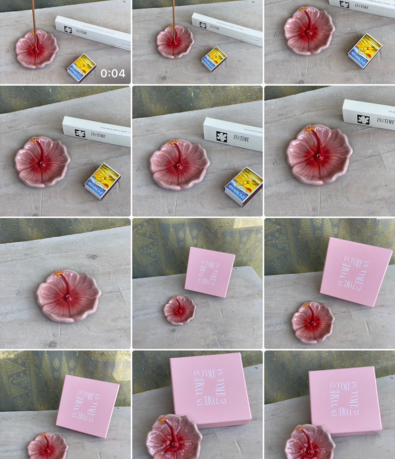 Sunset Red Hibiscus Holder – In Time Incense