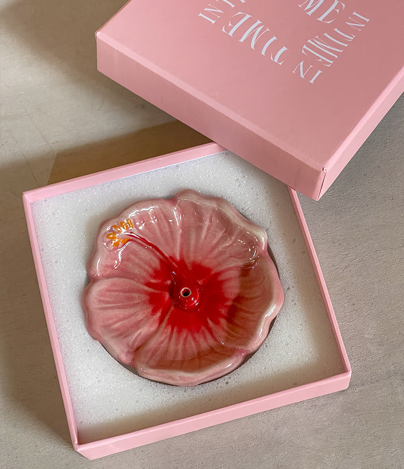 Sunset Red Hibiscus Holder – In Time Incense